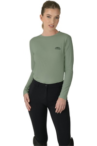 2025 Weatherbeeta Womens Relaxed UV Long Sleeve Tee 1028844 - Olive Leaf